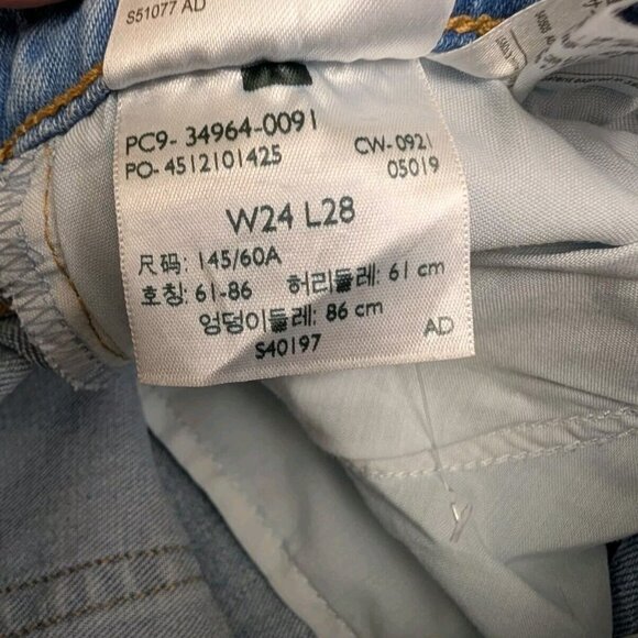 Womens 24 Blue Levi’s Premium Denim Wedgie Straight Jeans Button Fly Distressed - Picture 10 of 10